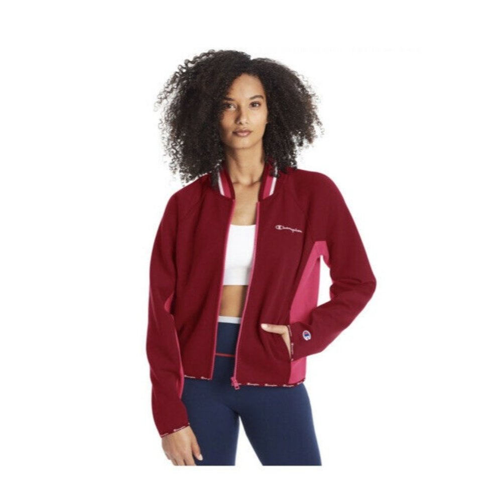 Champion NWT Sport Varsity Jacket Cranberry
